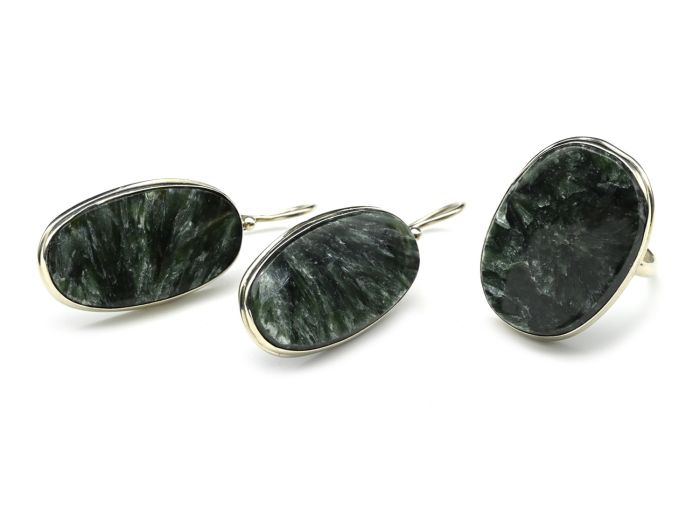 Ring and earrings serafinite "Oval", size-18