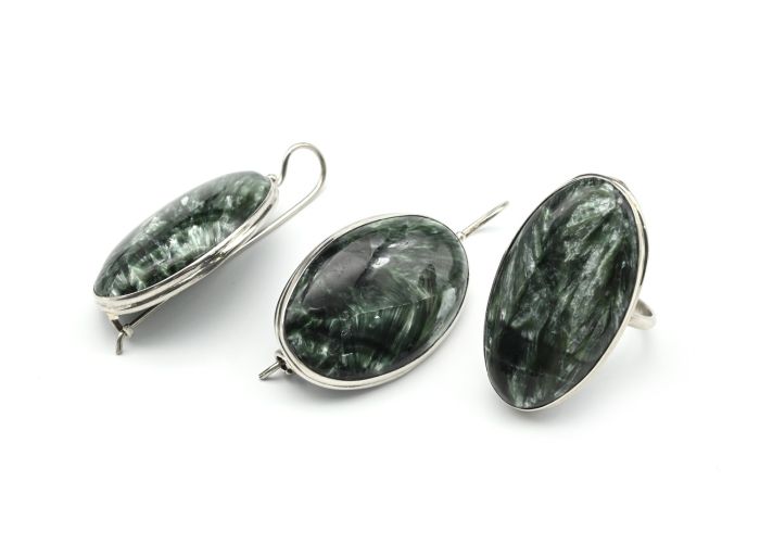 Ring and earrings serafinite "Oval", size-19