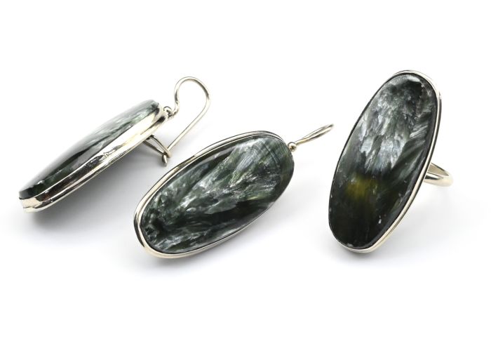 Ring and earrings serafinite " Oval ", size-17.5