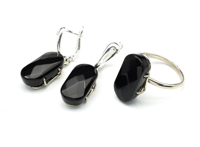 Agate ring and earrings, size-20.5