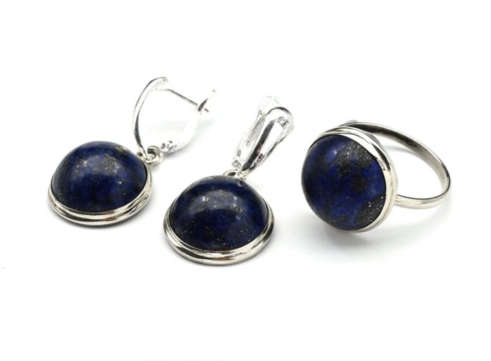 Lapis lazuli ring and earrings, size-20