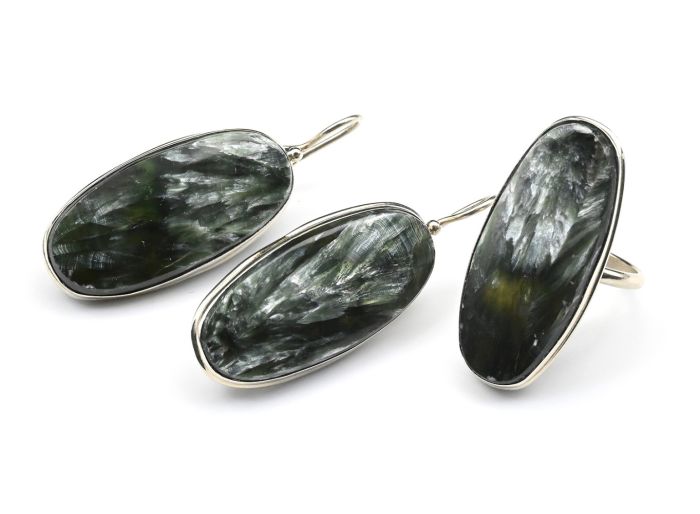 Ring and earrings serafinite " Oval ", size-17.5