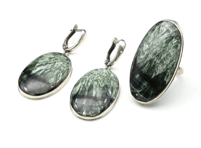 Ring and earrings serafinite "Oval", size-17