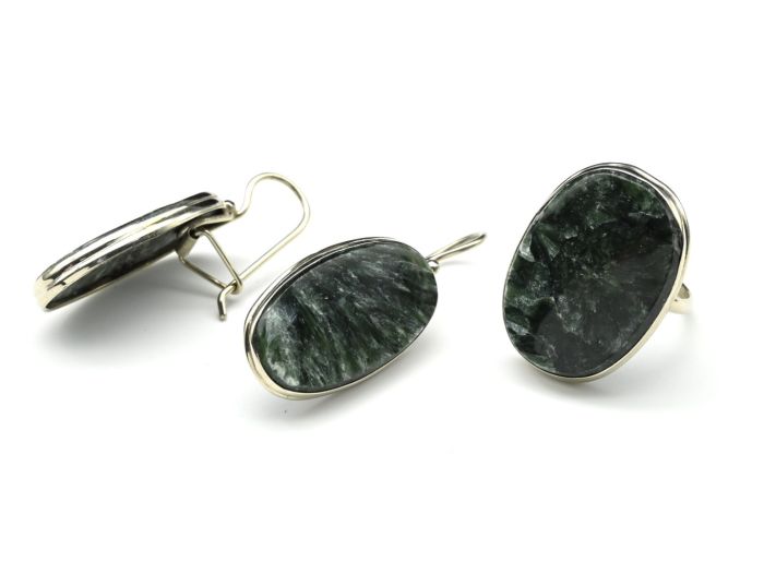 Ring and earrings serafinite "Oval", size-18