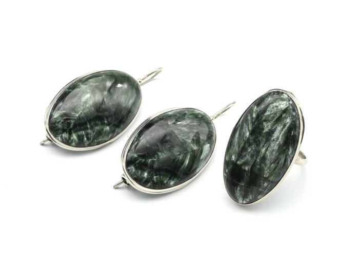 Ring and earrings serafinite "Oval", size-19