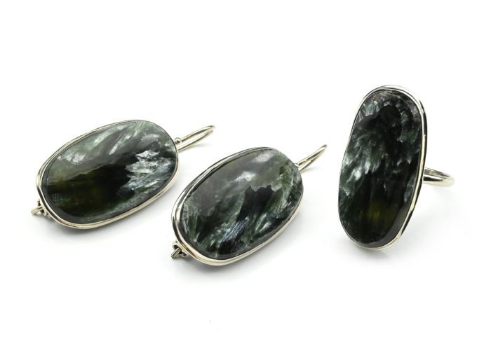 Ring and earrings serafinite "Oval", size-19