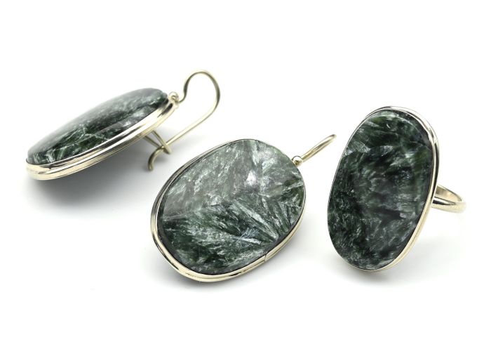 Ring and earrings serafinite " Oval ", size-19