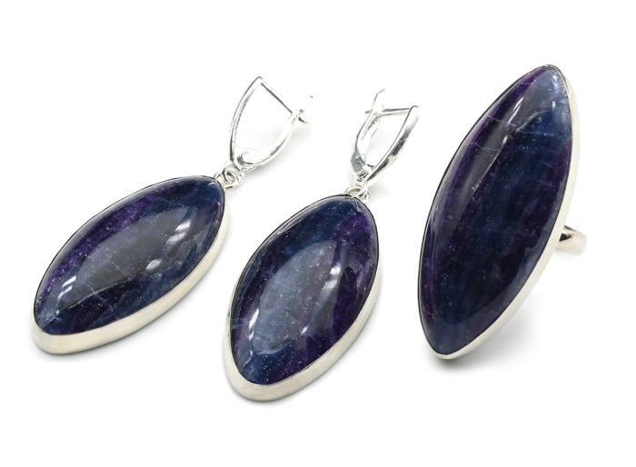 Ring earrings with fluorite " Rice ", size-17